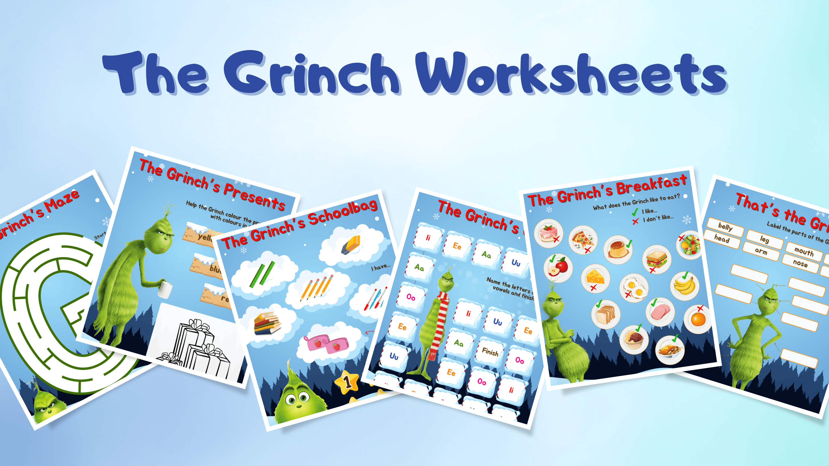 The Grinch Worksheets Pack
