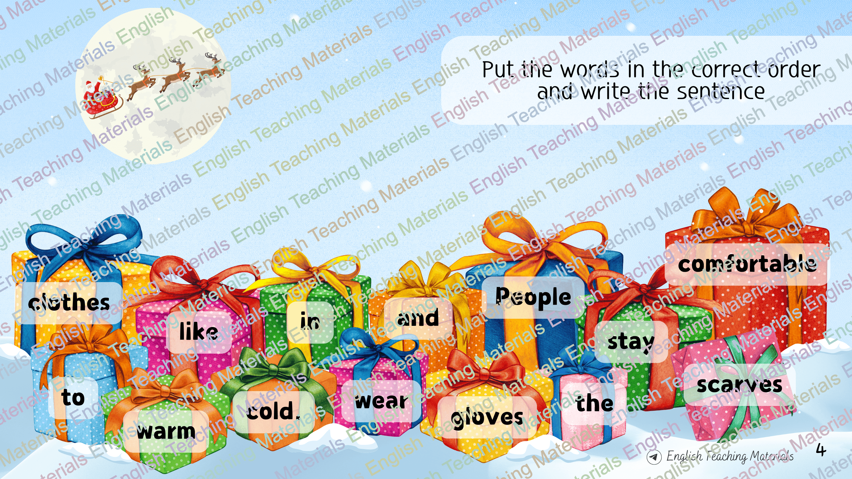 Інтерактивна презентація Winter Sentences  4