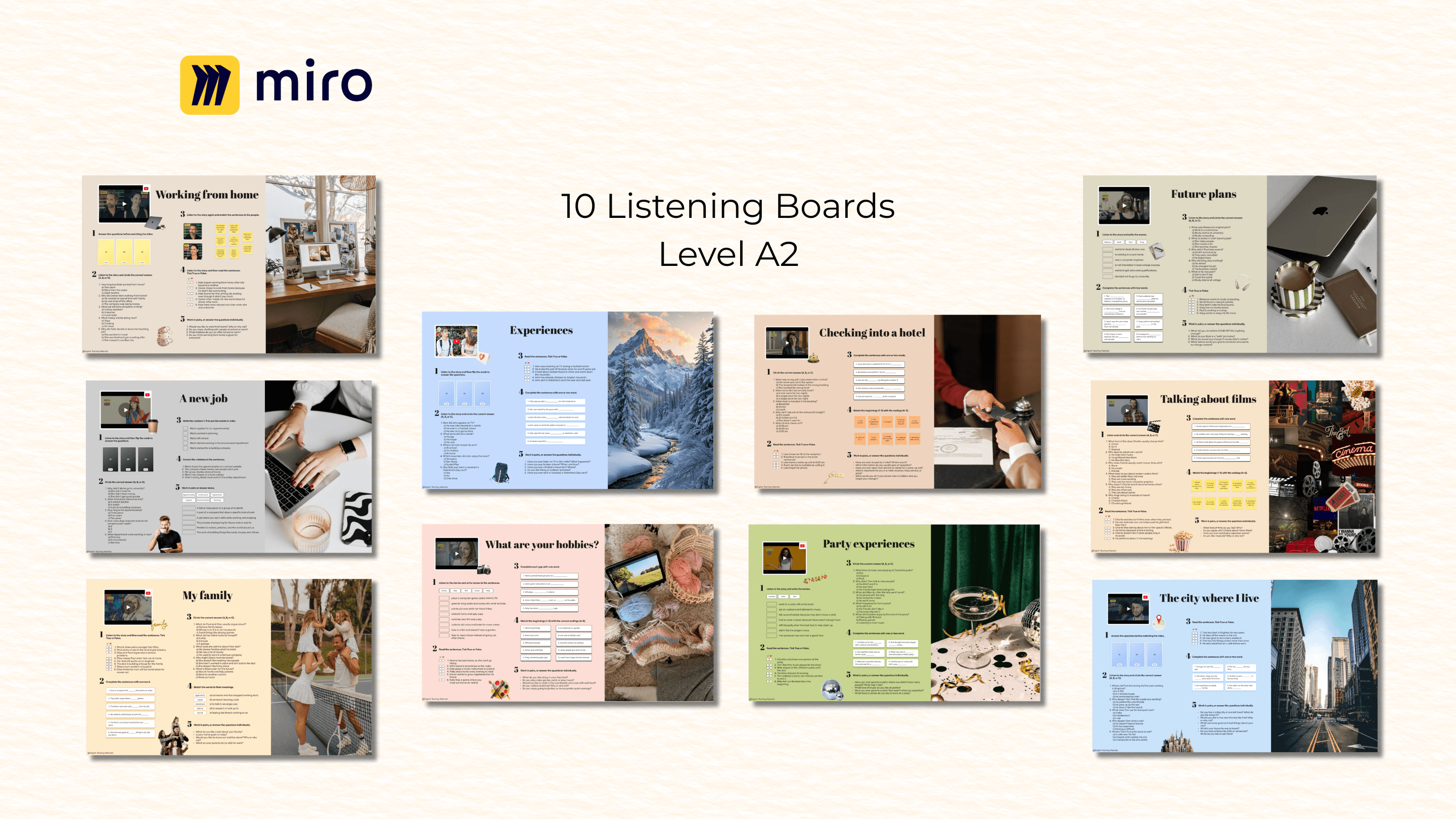 Listening Boards Set for level A2