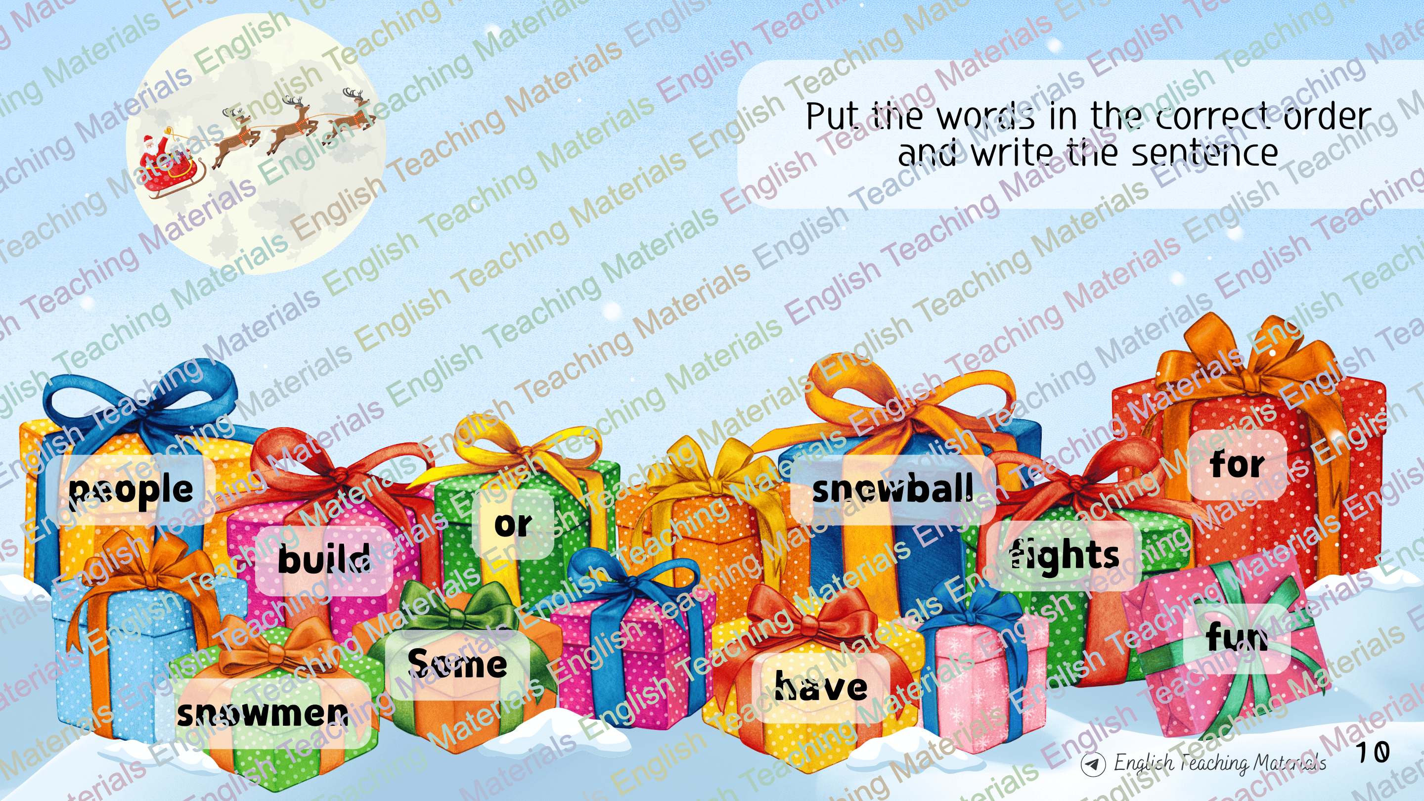 Інтерактивна презентація Winter Sentences  5